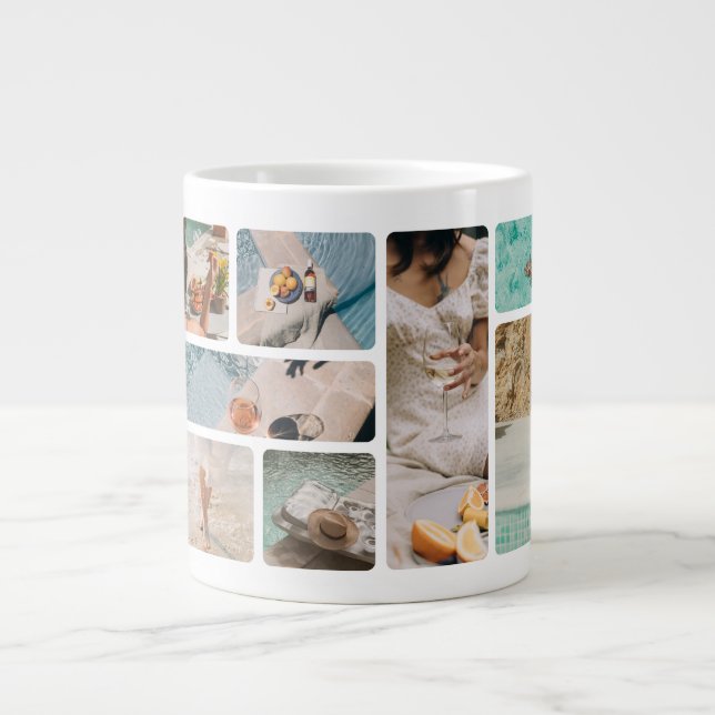 Café Grande Caneca de Grade de 8 Fotos | Presente de Caneca de (Frente)