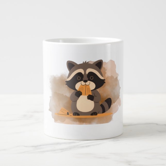 Café Grande Caneca de Guaxinim Fofa (Frente)