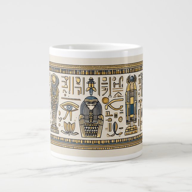Café Grande Caneca de Hieróglifo Egípcio | Faraônico (Frente)