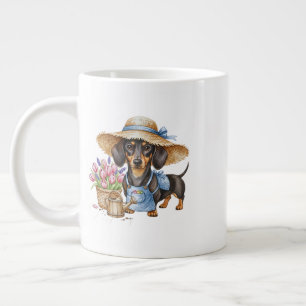 Café Grande Caneca de jardim personalizada para Dachshund