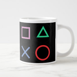 Café Grande Caneca de Jogo – Pixels Power Play Neon Coffee Cup