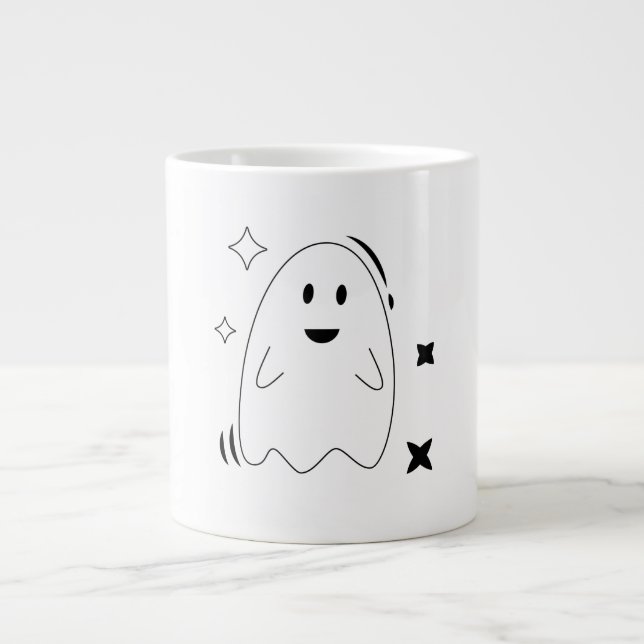 Café Grande Caneca de Linha Artística de Fantasma Celestial Ac (Frente)