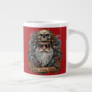 Café Grande Caneca de Motociclista Papai Noel Ruim, Caveira de