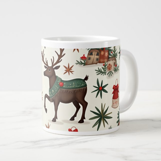 Café Grande caneca de Natal (Frente Esquerda)