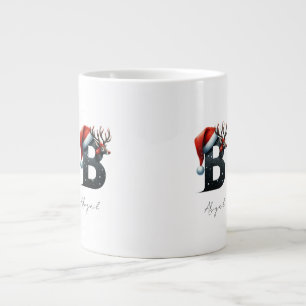 Café Grande Caneca de Natal com Letra B Férias Personalizada