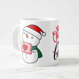 Café Grande Caneca de Natal de Homem de Neve Fofo