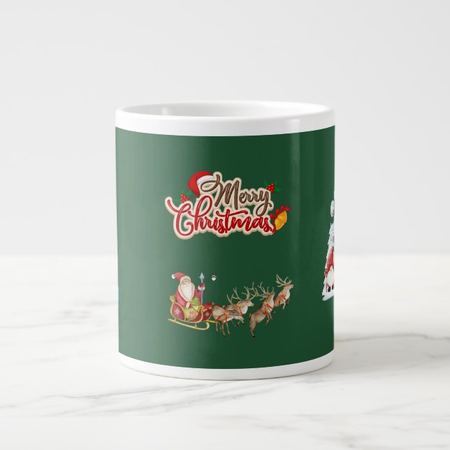 Café Grande Caneca de Natal feliz, Papai Noel (Frente)