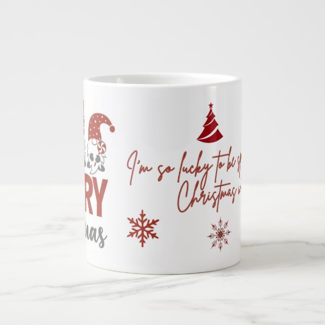 Café Grande Caneca de Natal Gnome Fofa (Frente)