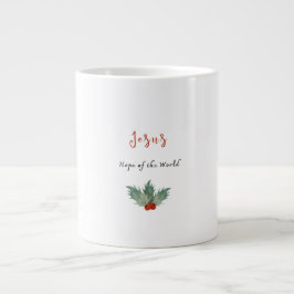 Café Grande Caneca de Natal Jesus Esperança do Mundo