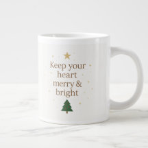Caneca de Natal minimalista com citação Merry & Br