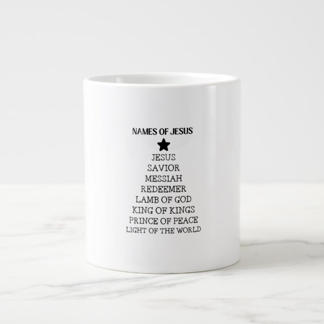 Café Grande Caneca de Natal Nomes de Jesus (Frente)