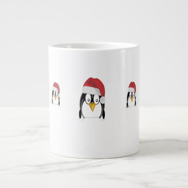 Café Grande Caneca de Natal Penquins (Frente)