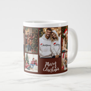 Café Grande Caneca de Natal Personalizada com Foto da Família