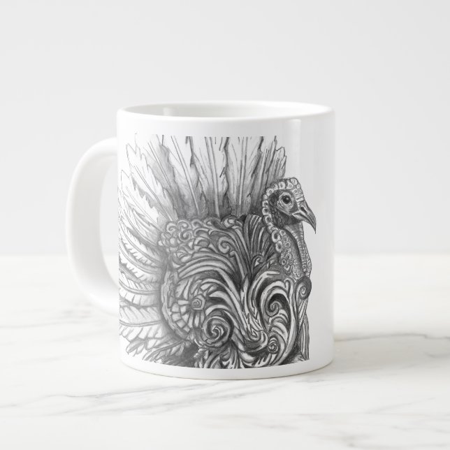 Café Grande Caneca de Peru Mitológico Personalizada (Frente Esquerda)