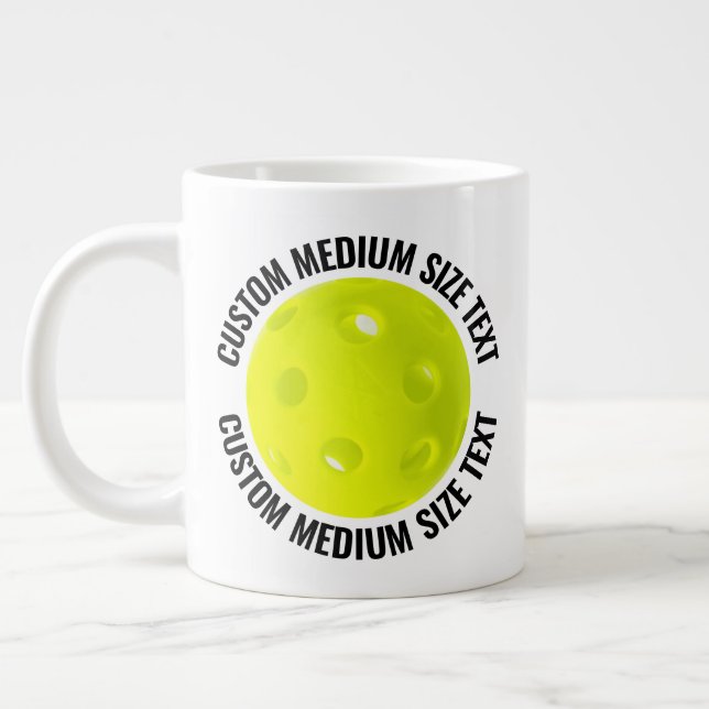 Café Grande Caneca de Pickleball Gigante com Texto Personaliza (Esquerda)