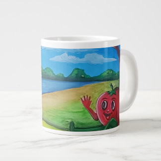 Café Grande Caneca de pintura de amigos tomates