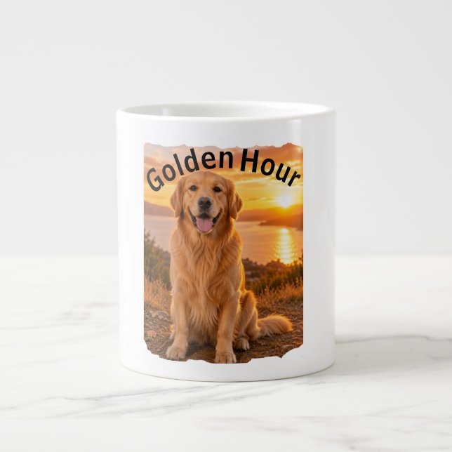 Café Grande Caneca de Praia da Hora Dourada (Frente)