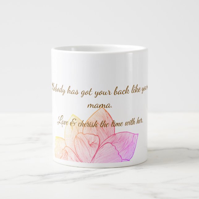 Café Grande Caneca de Presente do Dia das Mães Botânica Elegan (Frente)