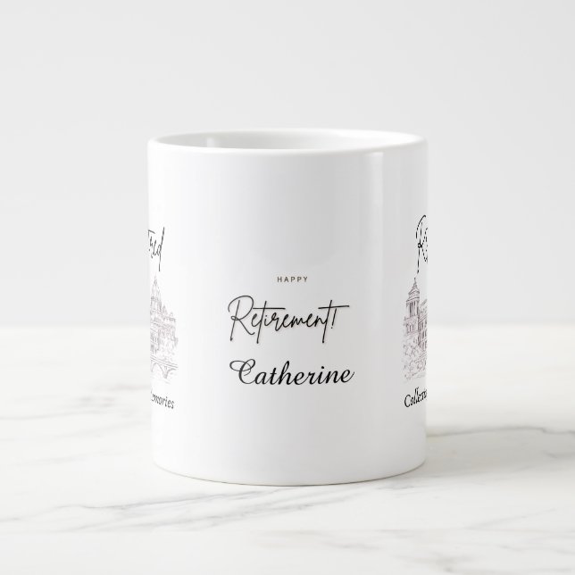 Café Grande Caneca de Presente para Aposentados Viajantes (Frente)