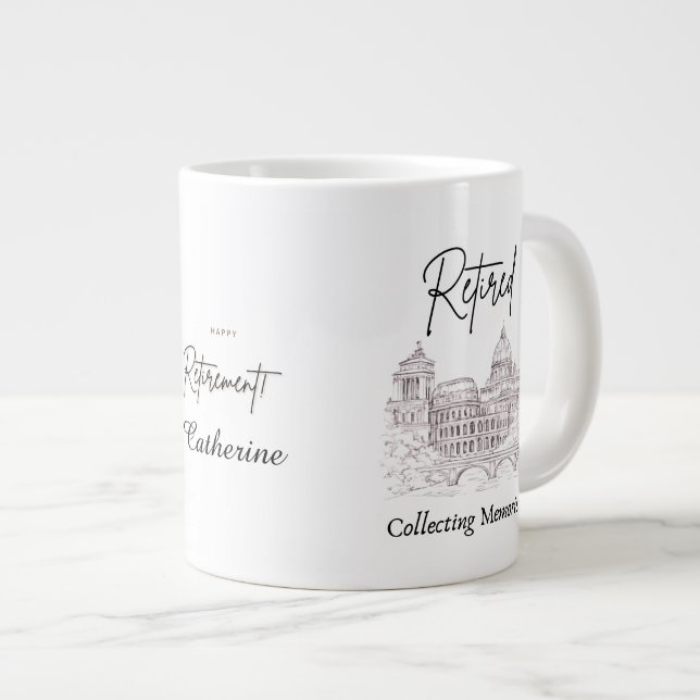 Café Grande Caneca de Presente para Aposentados Viajantes (Frente Esquerda)
