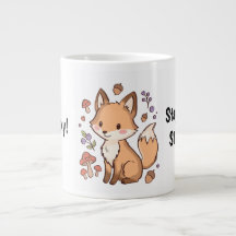 Caneca de Raposa Kawaii Fofa – Seja Inteligente, S