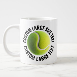 Café Grande Caneca de Tênis Gigante com Texto Personalizado Ta