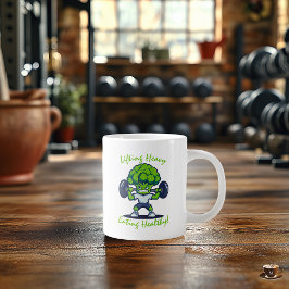 Café Grande Caneca de Treino Divertida e Motivacional - Brócol