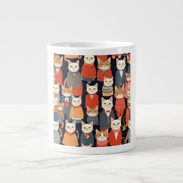 Café Grande Caneca design de gatos (Frente)
