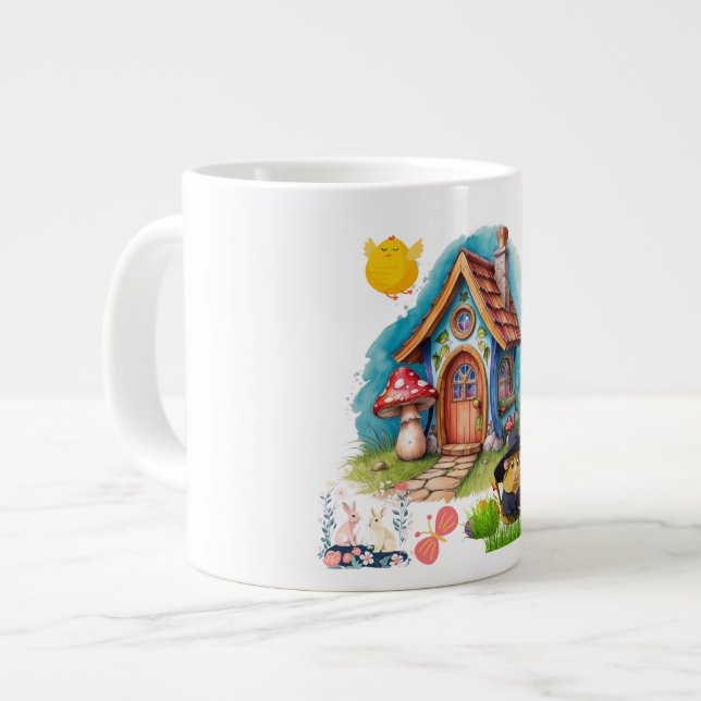Café Grande Caneca Diversão de Cartoon: Sip com um Sorriso! (Frente Esquerda)