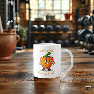 Café Grande Caneca Divertida de Fitness - Design de Pimentão D