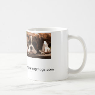 Café Grande caneca do filhote de cachorro do pugilista
