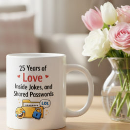 Café Grande Caneca Engraçada de Aniversário de Casamento de Pr