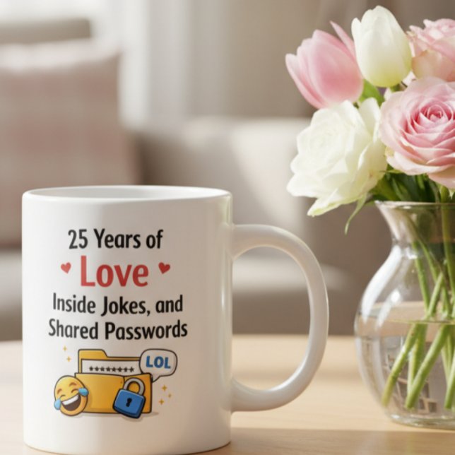 Café Grande Caneca Engraçada de Aniversário de Casamento de Pr (Criador carregado)