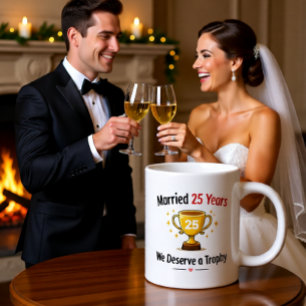 Café Grande Caneca Engraçada de Aniversário de Prata Gif