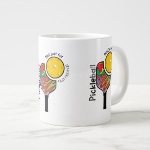 Café Grande Caneca engraçada de Pickleball para jogadores de t