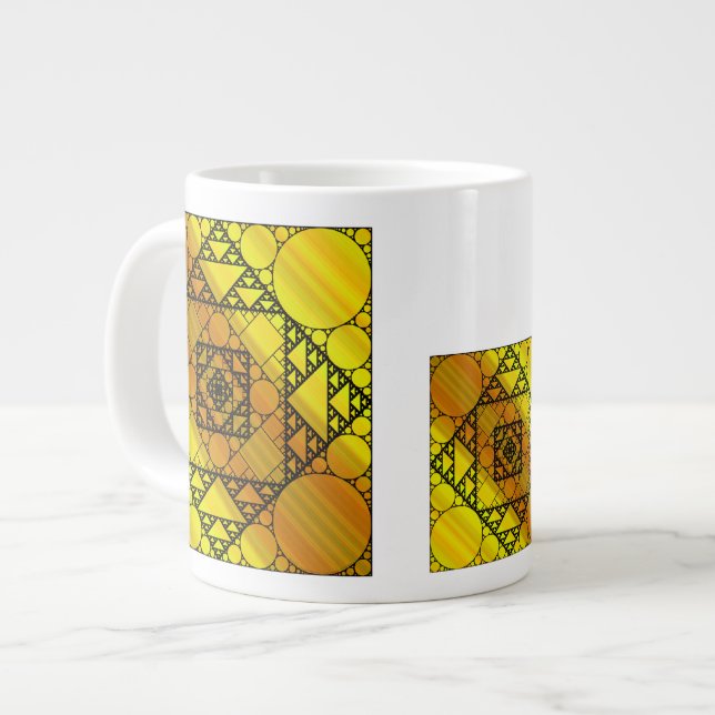 Café Grande Caneca Especial de Geometria Fractal (Frente Esquerda)
