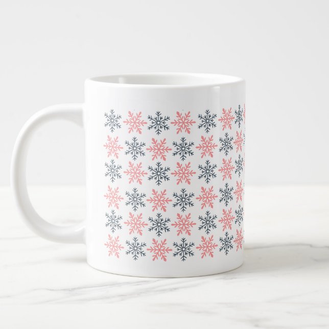 Café Grande Caneca Especial Floco de Neve de Inverno (Esquerda)