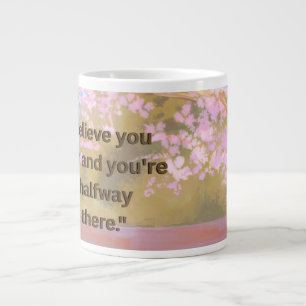 Café Grande Caneca Gigante 'Acredite em Si Mesmo' Flor de Cere