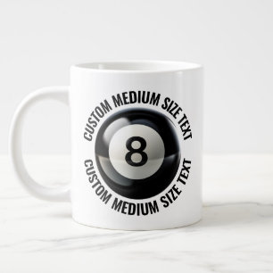 Café Grande Caneca Gigante Bola 8 com Texto Personalizado de T