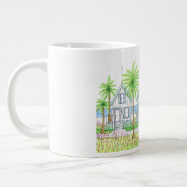 Café Grande Caneca Gigante Cabana de Praia Tropical