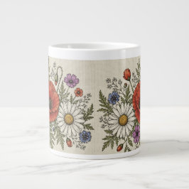 Café Grande Caneca Gigante de Prado de Flores Silvestres Groov