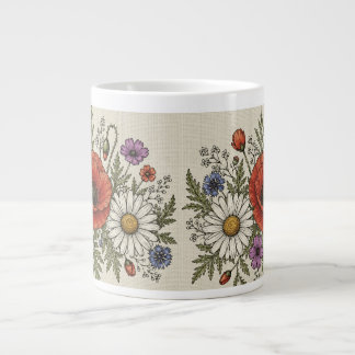 Café Grande Caneca Gigante de Prado de Flores Silvestres Groov