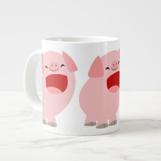 Café Grande Caneca Gigante Porco Cantante de Desenho Fofo