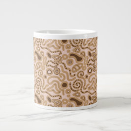 Café Grande Caneca Jumbo com Padrão Abstrato Terroso de Rabisc