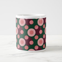 Café Grande Caneca Jumbo com Padrão de Bolinhas Ousado e Retrô