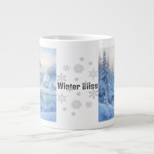 Café Grande Caneca Jumbo de Inverno - Paisagem de Neve Cozy ..