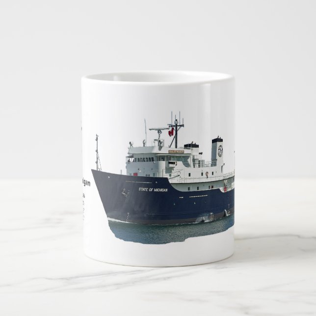 Café Grande Caneca jumbo do estado de Michigan (Frente)