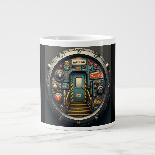 Café Grande Caneca "Modo Escuro" de Sessão de Codificação Notu (Frente)