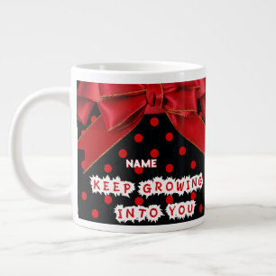 Café Grande Caneca Motivacional Personalizada de Pontos Vermel