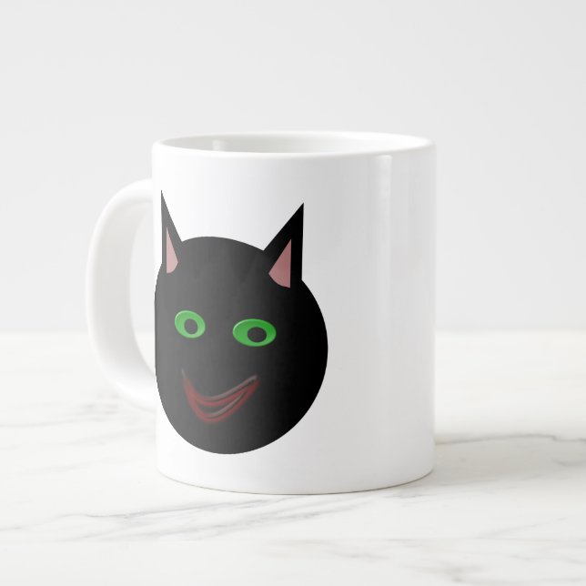 Café Grande Caneca Negra de Halloween (Frente Esquerda)